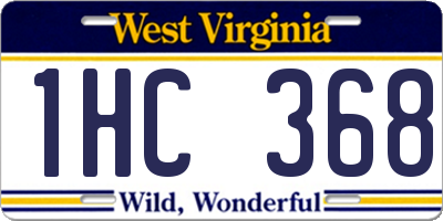 WV license plate 1HC368