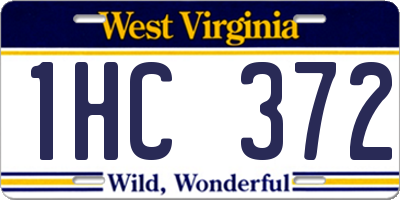 WV license plate 1HC372