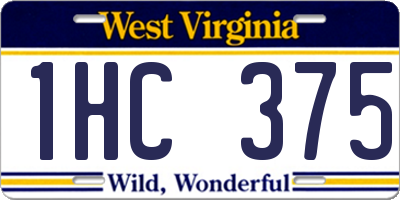 WV license plate 1HC375