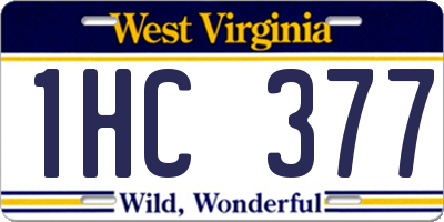 WV license plate 1HC377
