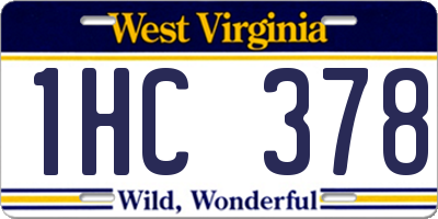 WV license plate 1HC378