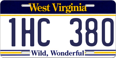 WV license plate 1HC380