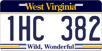 WV license plate 1HC382