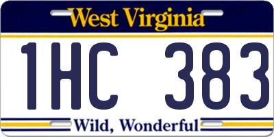 WV license plate 1HC383