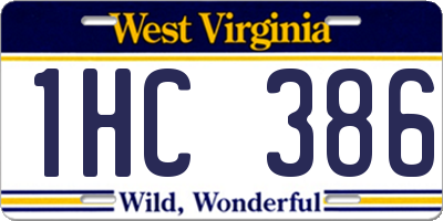 WV license plate 1HC386