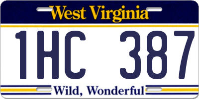 WV license plate 1HC387