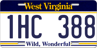 WV license plate 1HC388