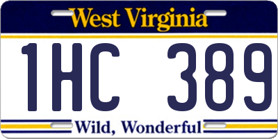 WV license plate 1HC389