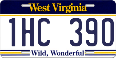 WV license plate 1HC390