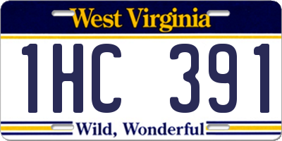 WV license plate 1HC391