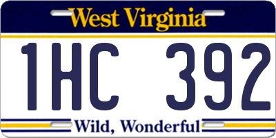 WV license plate 1HC392
