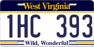 WV license plate 1HC393