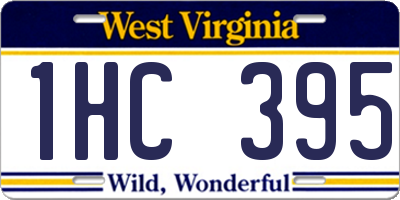 WV license plate 1HC395