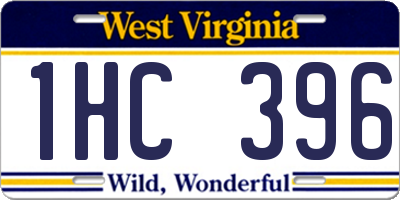 WV license plate 1HC396