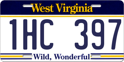 WV license plate 1HC397