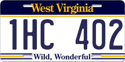 WV license plate 1HC402