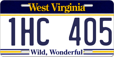WV license plate 1HC405