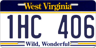 WV license plate 1HC406