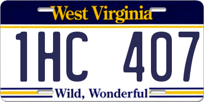 WV license plate 1HC407