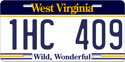 WV license plate 1HC409