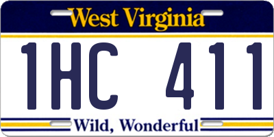 WV license plate 1HC411
