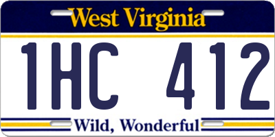 WV license plate 1HC412