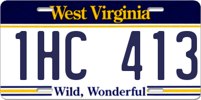WV license plate 1HC413