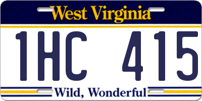 WV license plate 1HC415
