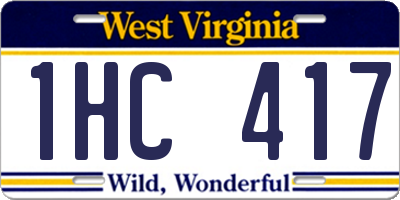 WV license plate 1HC417