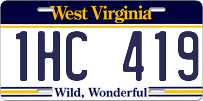 WV license plate 1HC419