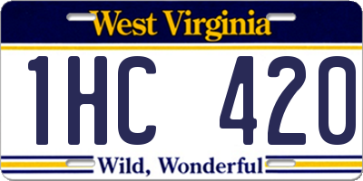 WV license plate 1HC420