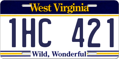 WV license plate 1HC421