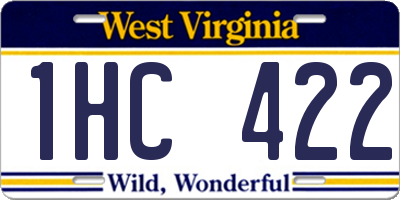 WV license plate 1HC422