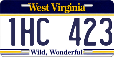 WV license plate 1HC423