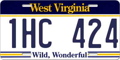 WV license plate 1HC424