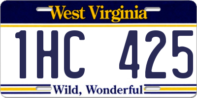 WV license plate 1HC425