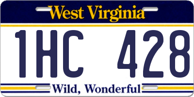 WV license plate 1HC428