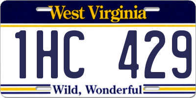 WV license plate 1HC429