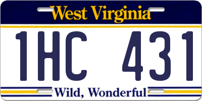 WV license plate 1HC431