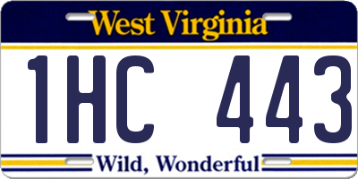 WV license plate 1HC443