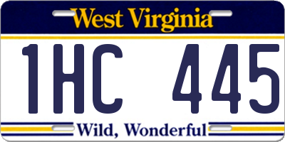 WV license plate 1HC445