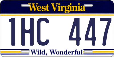 WV license plate 1HC447