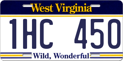 WV license plate 1HC450