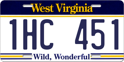 WV license plate 1HC451