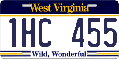 WV license plate 1HC455