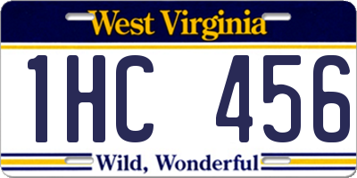 WV license plate 1HC456
