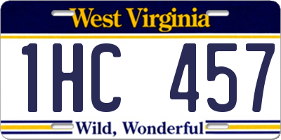 WV license plate 1HC457