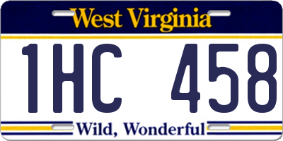 WV license plate 1HC458