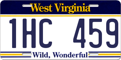 WV license plate 1HC459