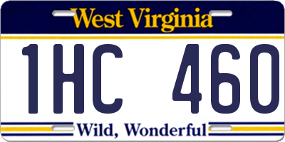 WV license plate 1HC460